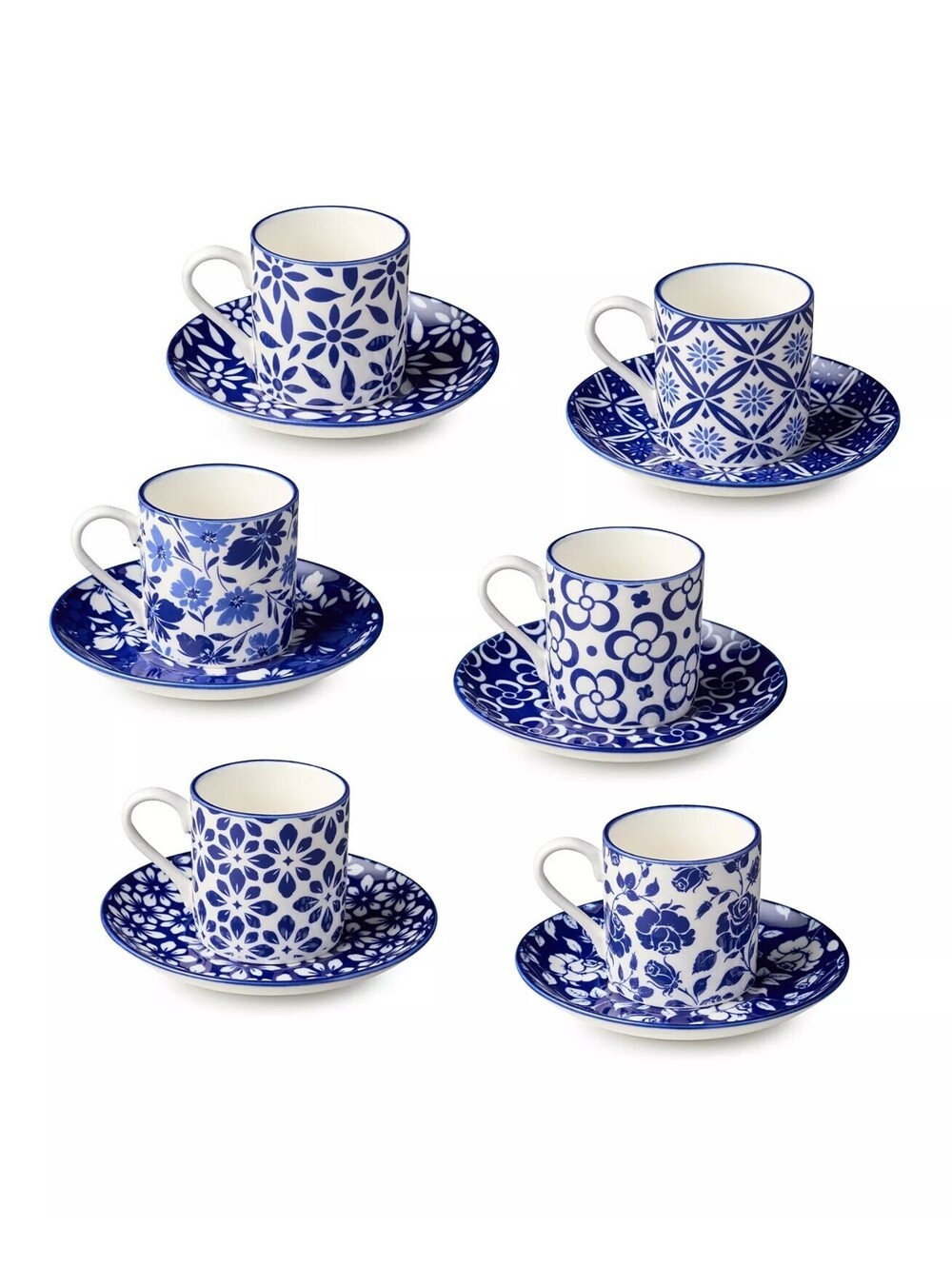 68$ Certified International Madison Espresso Multi Cups & Saucers Service for 6